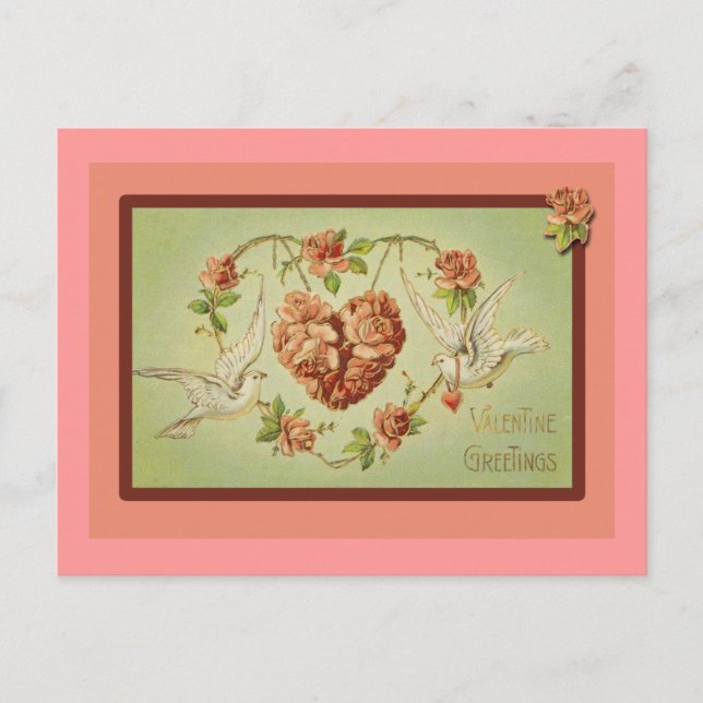Cartes de Saint-Valentin des Doves et des Coeurs (Devant)