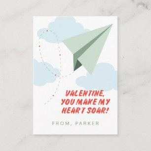 Cartes de Saint-Valentin en Papier d'avion de clas