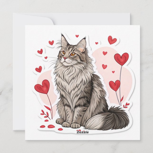 Cartes de Saint Valentin géantes Maine Coon (Dos)