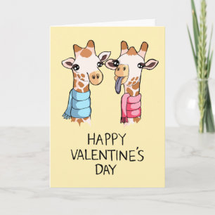 Cartes de Saint-Valentin pour les petites girafes