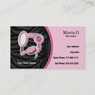 Cartes de salon de coiffure rose avec rendez-vous 