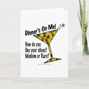CARTES DE SALUT Dîner ! Des olives ? Moyen ou rare