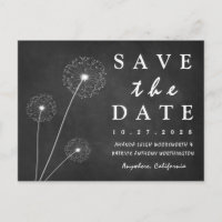 Cartes de sauvegarde de date de pissenlit sur tabl