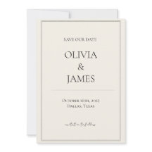 Cartes de sauvegarde de date minimalistes neutres