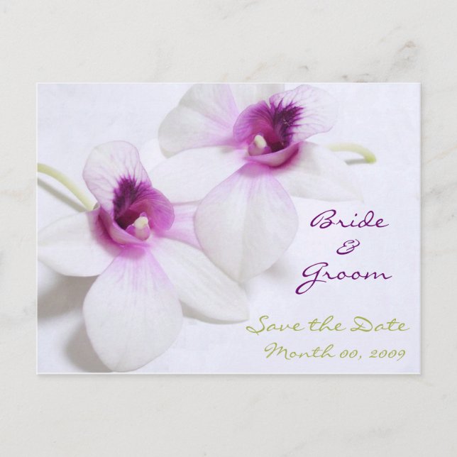 Cartes de sauvegarde de date Orchidée Blanche (Devant)