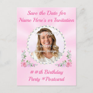Cartes de sauvegarde de date pour fête d'anniversa
