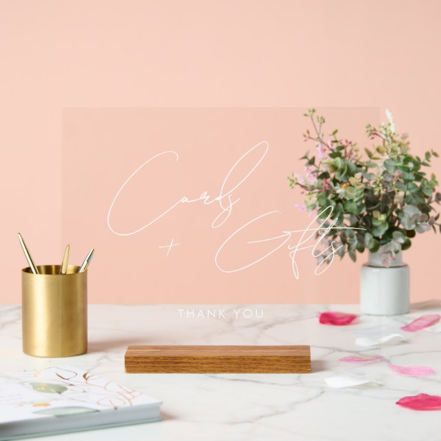 Cartes de script minimales + Cadeaux Mariage blanc (Mariage)
