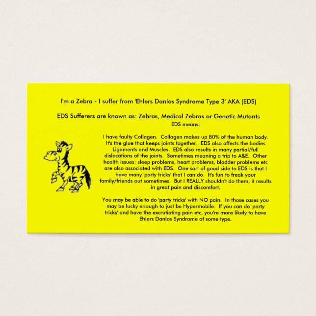 Cartes de sensibilisation EDS (Devant)