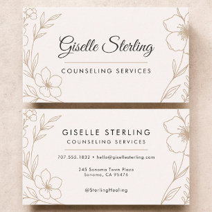 Cartes de services de conseil floral botanique 