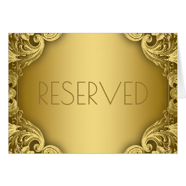 Cartes de siège réservées Élégant Or (Devant Horizontal)