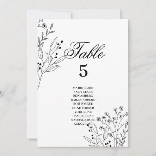 Cartes de sièges en bois floral de coin noir et bl