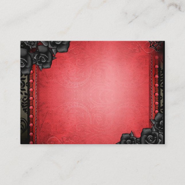 Cartes de sièges gothiques rouges et noirs 3,5x2,5 (Devant)