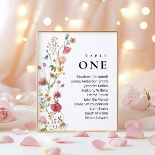Cartes de signalisation modernes Floral Mariage