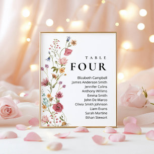 Cartes de signalisation modernes Floral Mariage