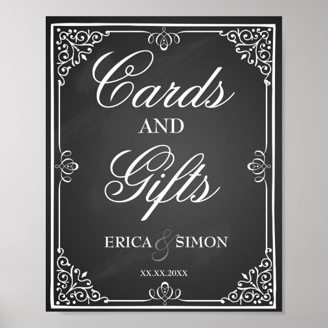Cartes de signe mariage et tableau cadeaux (Devant)