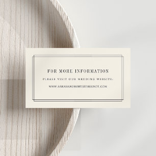 Cartes de site Web de Mariage Intemporel Ecru