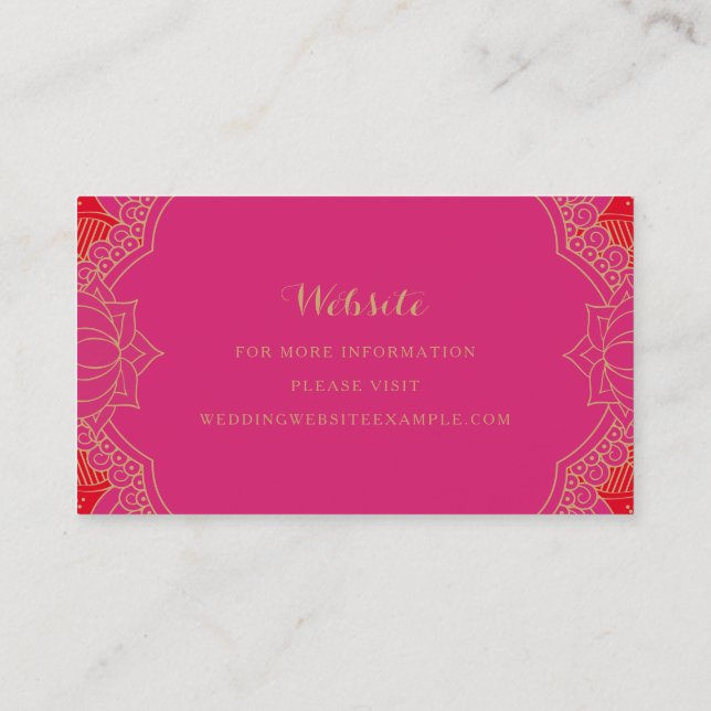 Cartes De Site Web De Mehndi Élégantes (Dos)