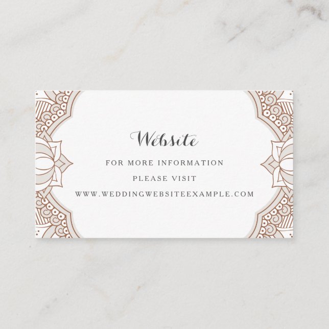 Cartes De Site Web De Mehndi Élégantes (Dos)
