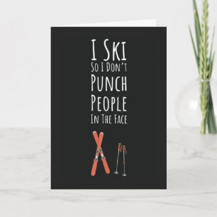 Cartes de ski drôles Humour de ski Skieur Sports d