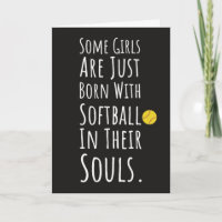 Cartes de softball mignonnes pour filles enfants