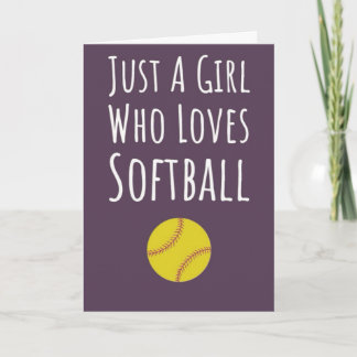 Cartes de softball rose mignonnes Joueuse de sport