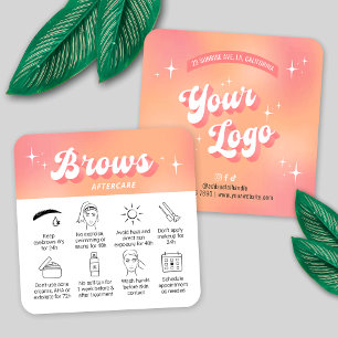 Cartes de soins après-sourcils rétro branchées Pea