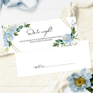 Cartes de soirée de date de douche de mariée flora