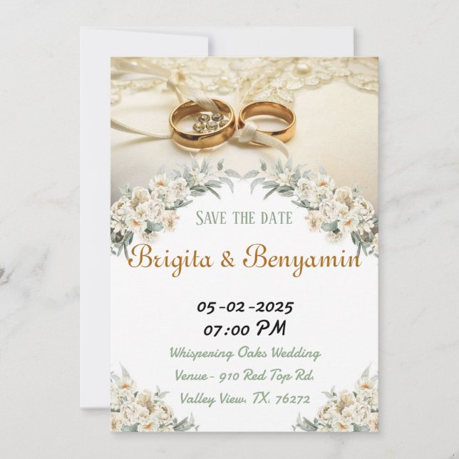 Cartes de Soirée de Mariage. (Devant)