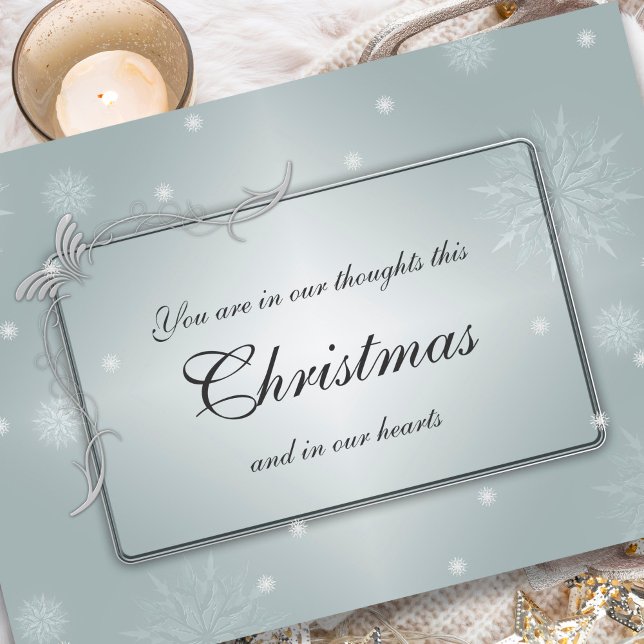Cartes de Sympathie Noël | Thoughts (Memorial Remembrance Thinking of You Christmas Holiday Cards)
