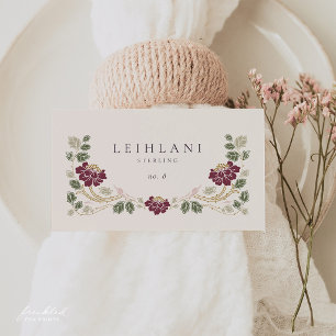 Cartes de table Art Nouveau florales burgundy