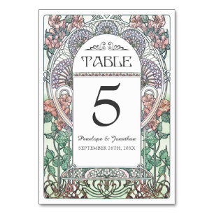 Cartes de table Art Nouveau Mariage (Set #3)