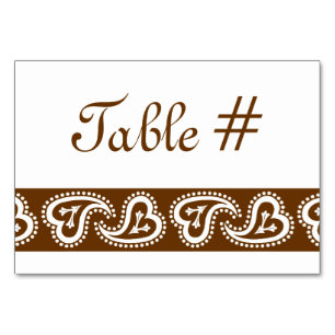 Cartes de table au chocolat pour les Paisley doux