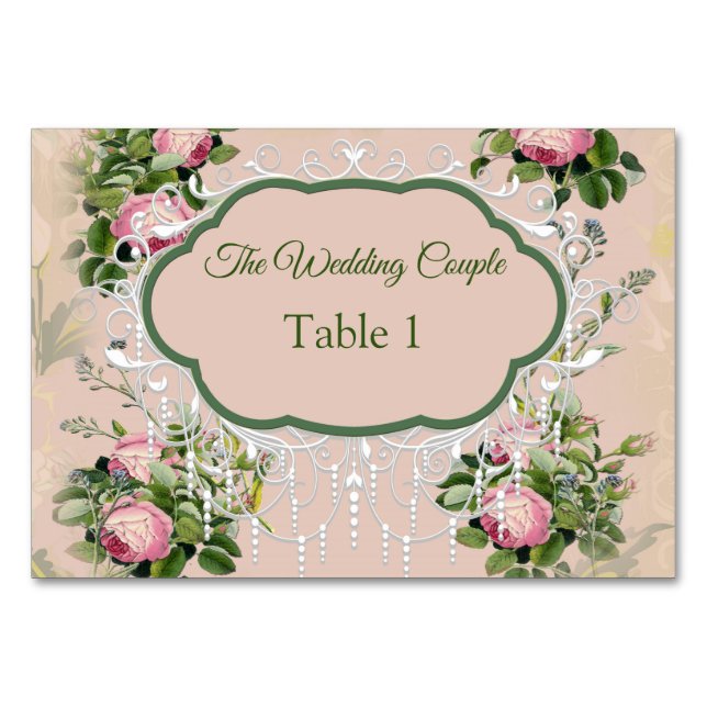 Cartes de table Bush Garden Green - roses roses te (Devant)