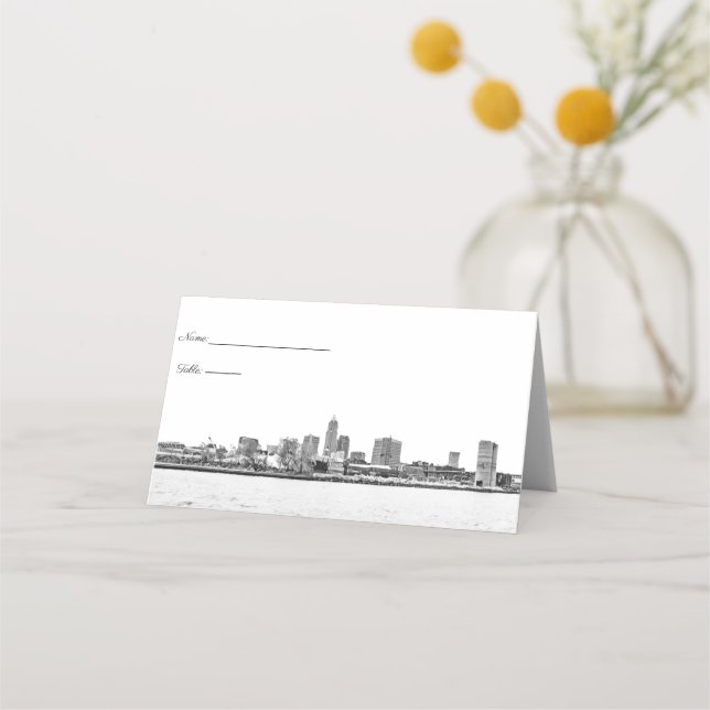 Cartes de table Cleveland Skyline (Devant)