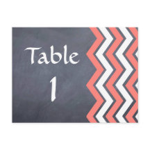 Cartes de table Coral Chevron