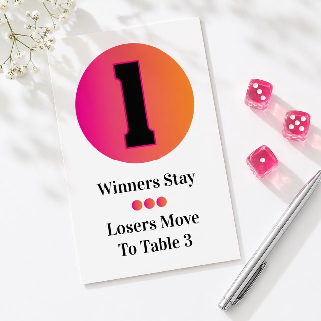 Cartes de Table de Bunco - Cercle 1 (Bunco Bunko Game - Table Card For Bunco Players. Easy to read and follow. )