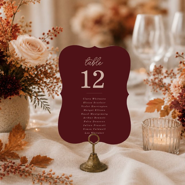 Cartes de table de graphique de sièges de vin prof (Créateur téléchargé)