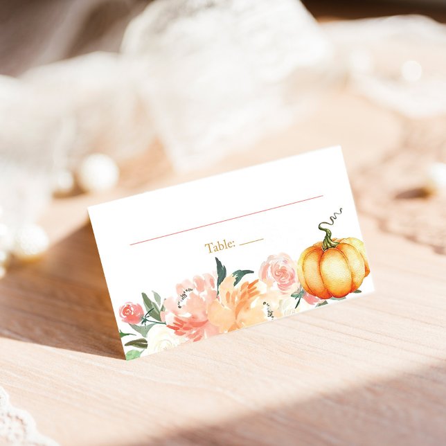 Cartes de table de lieu pour citrouille d'automne  (Créateur téléchargé)