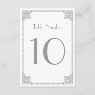 Cartes de table de mariage élégantes Art Déco arge