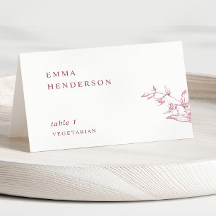 Cartes de Table de Mariage Élégantes Bourgogne et