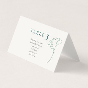 Cartes de table de mariage émeraude et ivoire mini