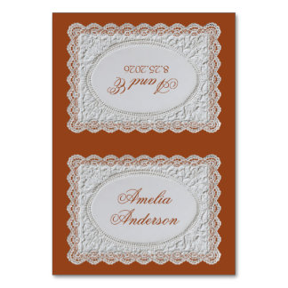 Cartes de table de mariage en terre cuite orange b