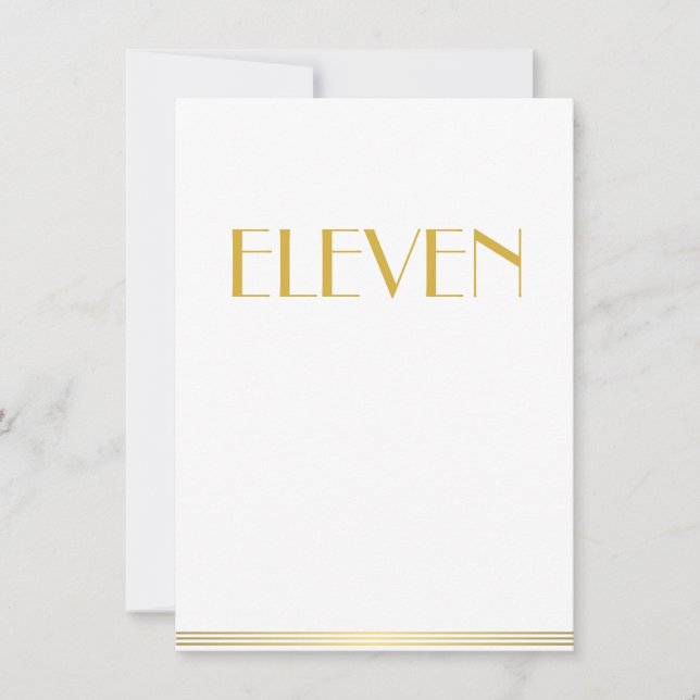 Cartes de table de mariage Gold And White Great Ga (Devant)