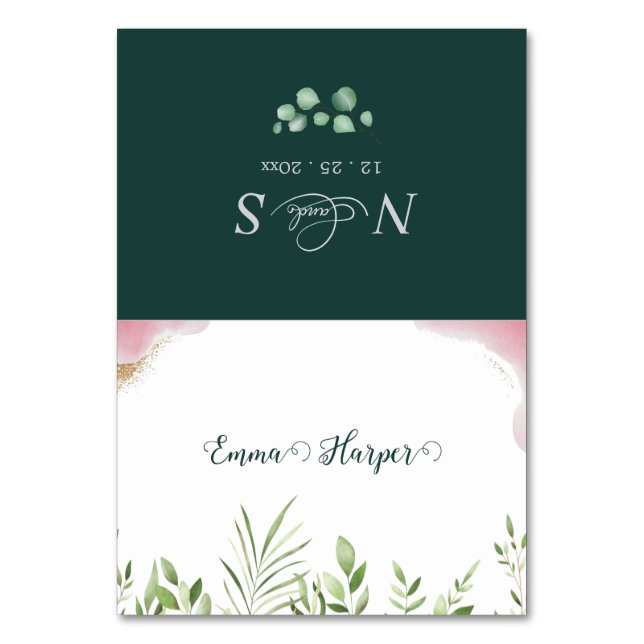 Cartes de table de mariage imprimables à feuillage (Par défaut)