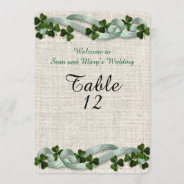 Cartes de table de mariage irlandais lin élégant