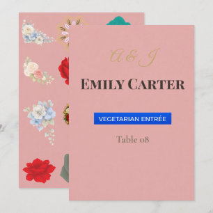 Cartes de Table de Mariage Luxueuses Floral Roma
