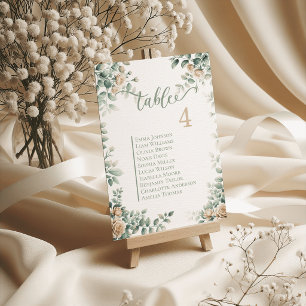 Cartes de Table de Mariage Rose Romantique Plan de