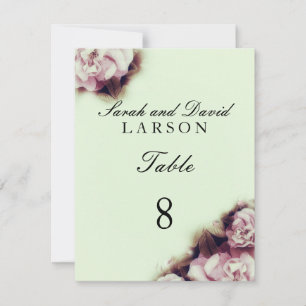 Cartes de table de mariage Rose Vintage