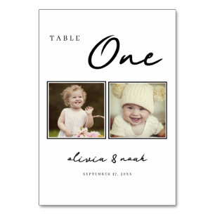 Cartes de table de mariage When We Were, Numéro de