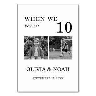 Cartes de table de mariage When We Were, Numéro de